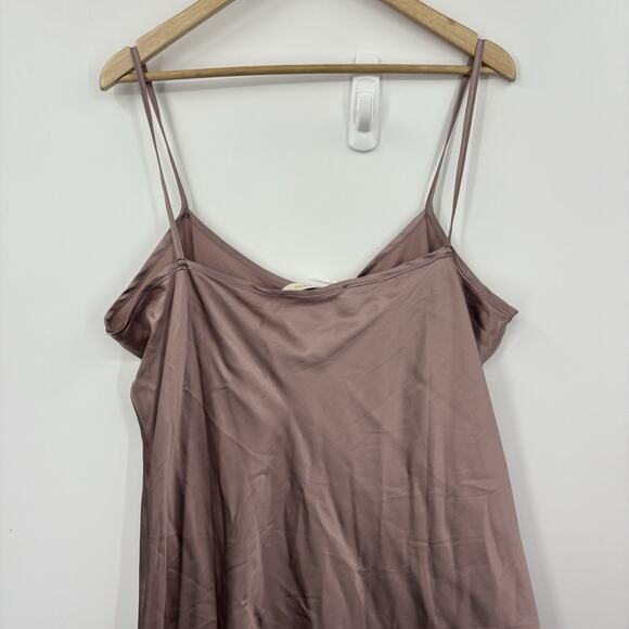 Lora Gene Midi Silk Slip Dress UK 18 US 14 Pink Luxury Satin Bias Sustainable - Picture 8 of 8